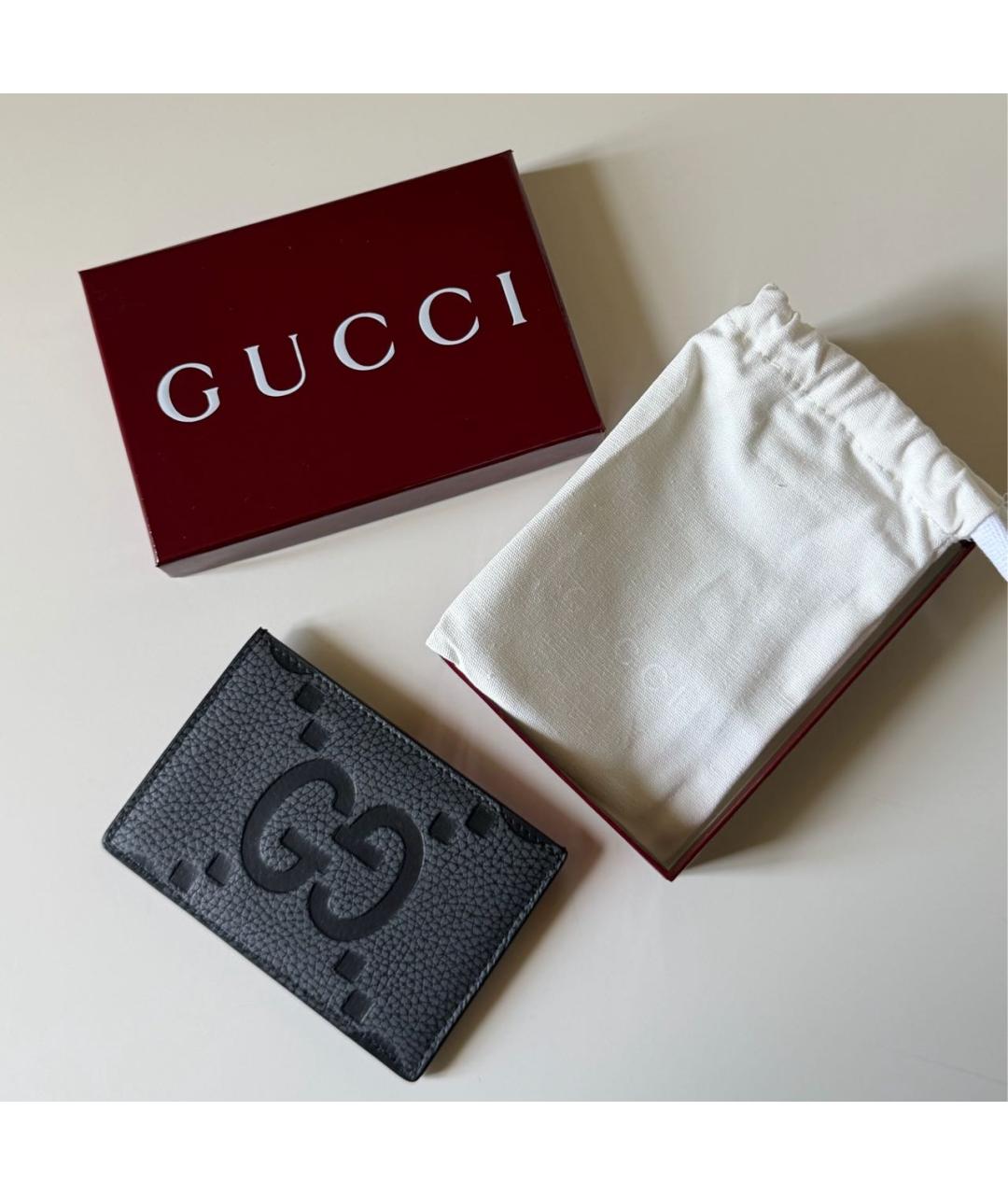 GUCCI Черный кожаный кардхолдер, фото 3