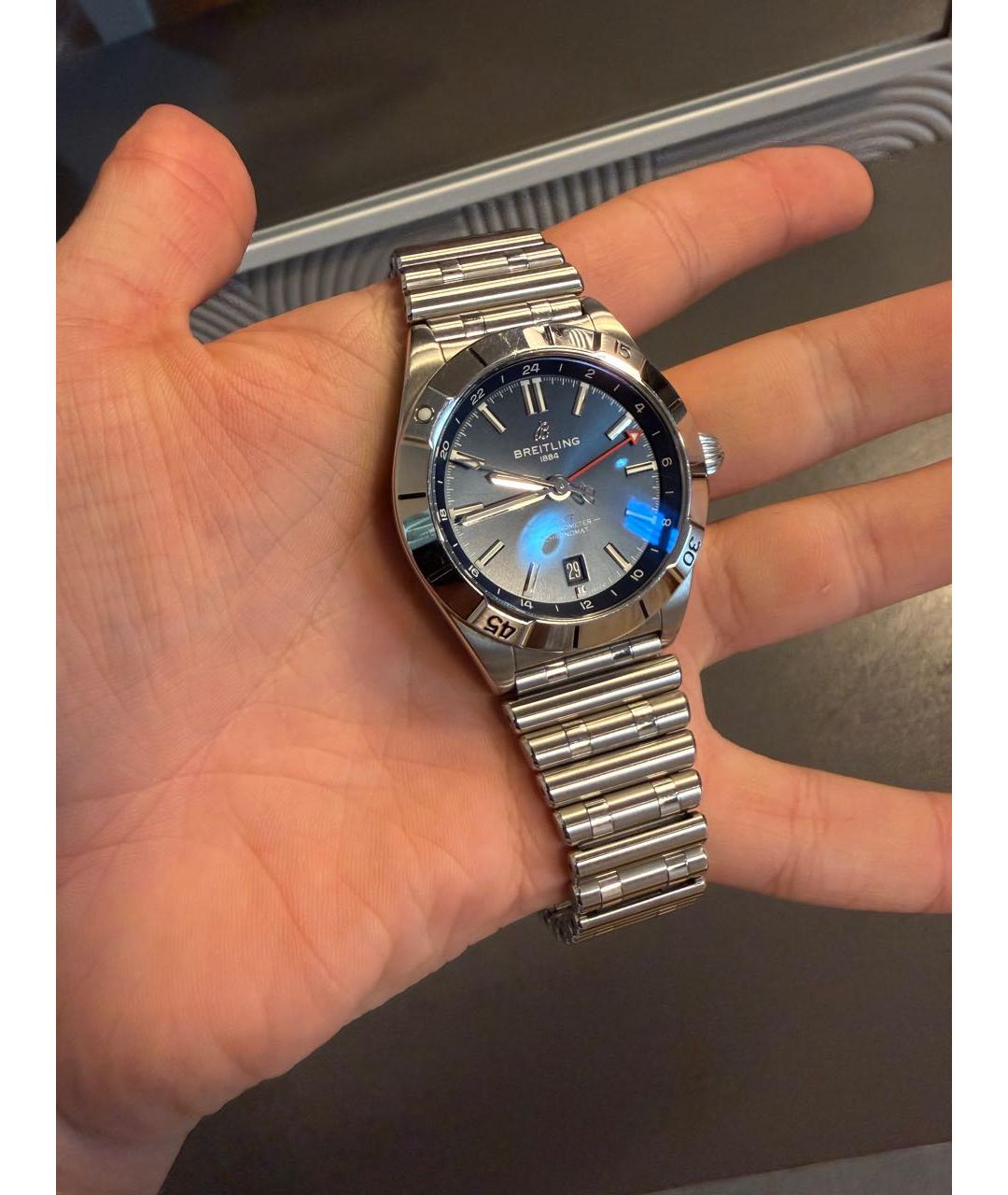 BREITLING Серебряные металлические часы, фото 2