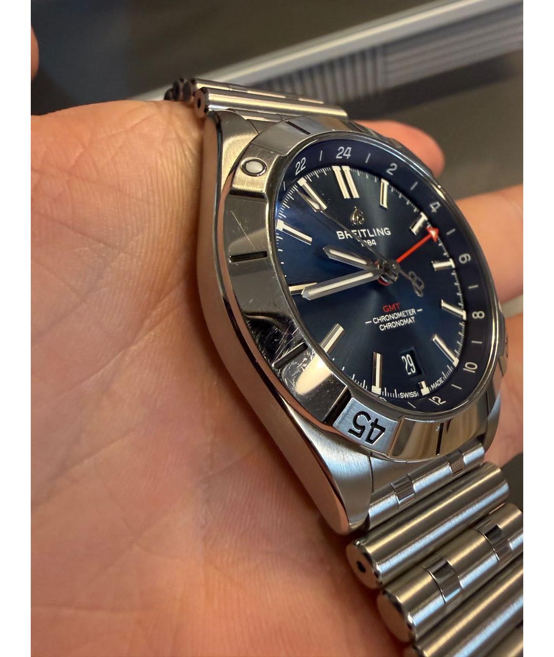 BREITLING Серебряные металлические часы, фото 3