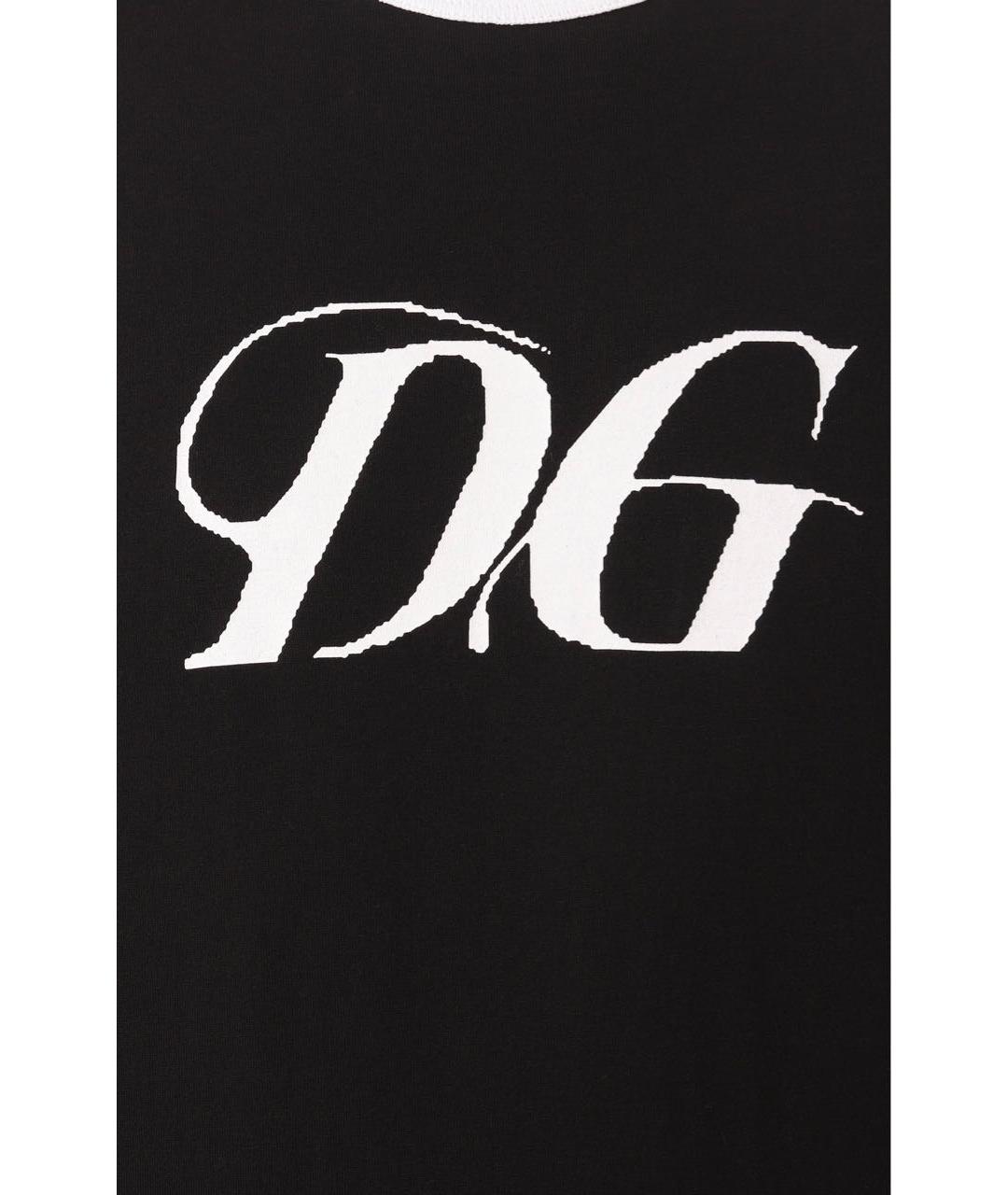 DOLCE&GABBANA Черная хлопковая футболка, фото 5