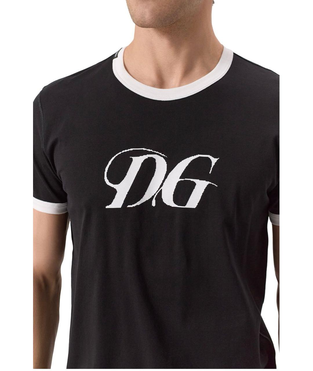 DOLCE&GABBANA Черная хлопковая футболка, фото 4