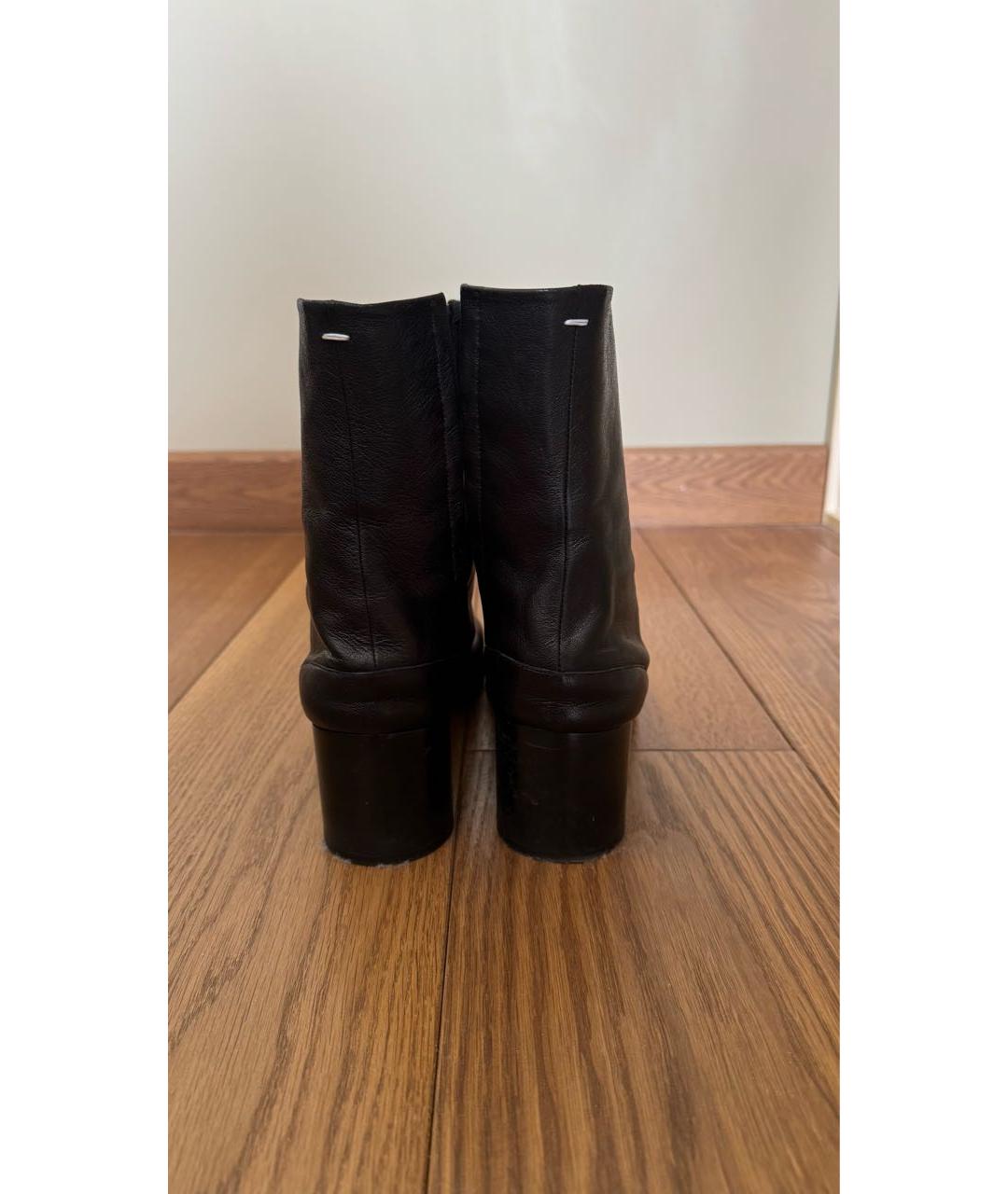 MAISON MARGIELA Черные кожаные полусапоги, фото 4