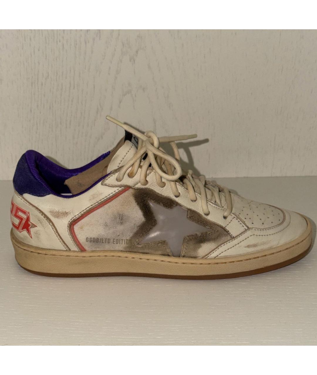 GOLDEN GOOSE Бежевые кожаные кеды, фото 5