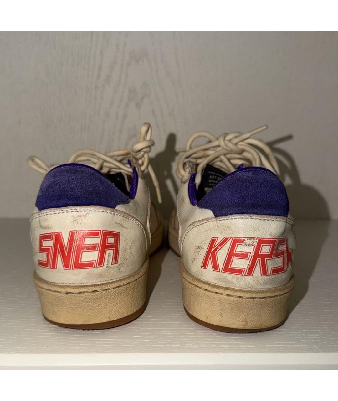 GOLDEN GOOSE Бежевые кожаные кеды, фото 4