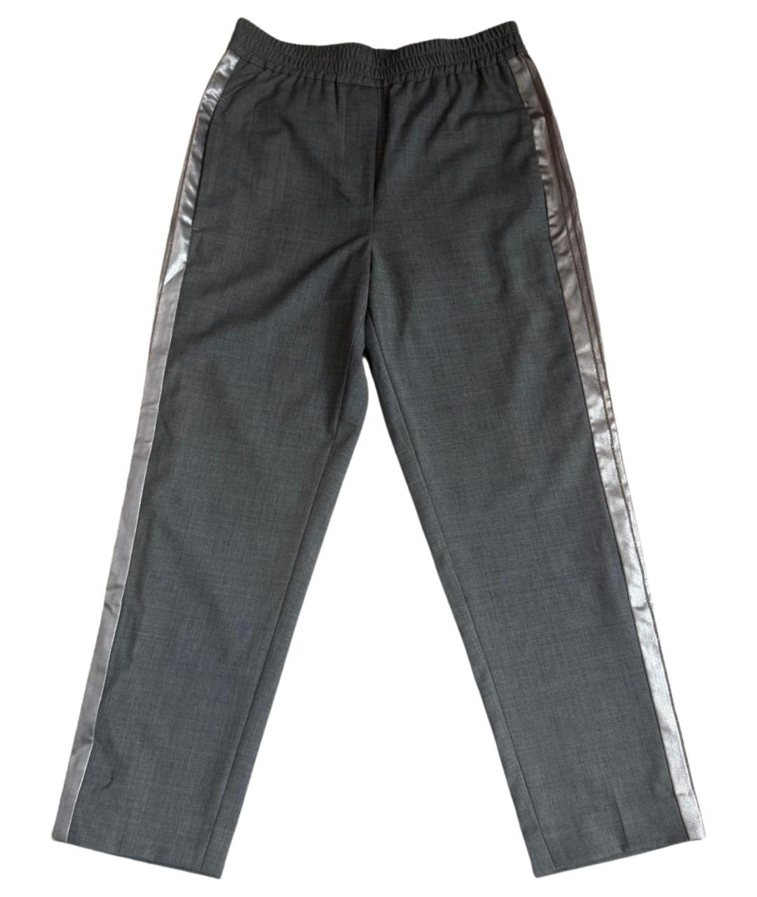 BRUNELLO CUCINELLI Серые шерстяные брюки узкие, фото 1