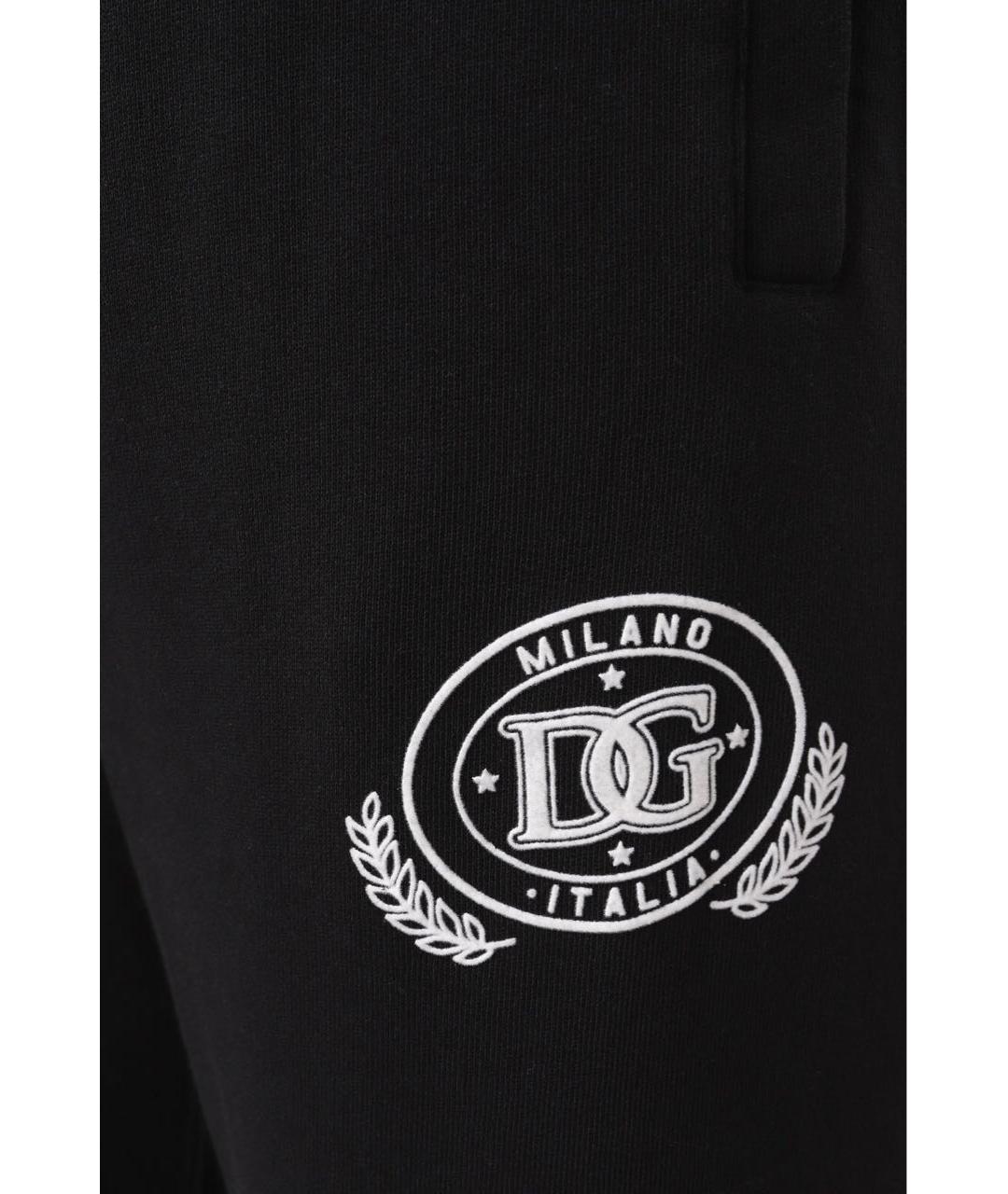 DOLCE&GABBANA Черные хлопковые повседневные брюки, фото 4