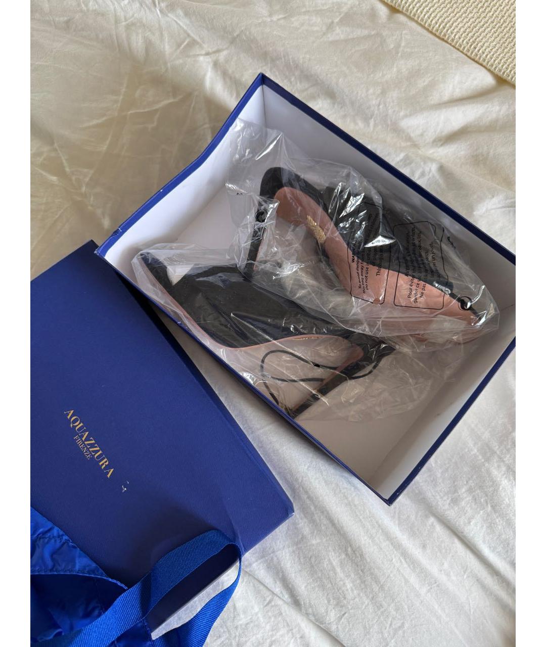 AQUAZZURA Черные замшевые босоножки, фото 6