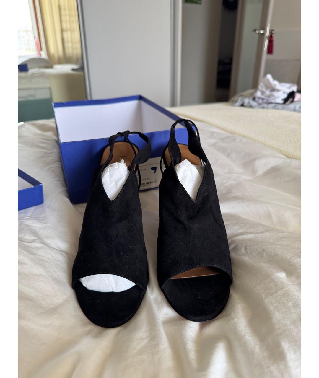 AQUAZZURA Черные замшевые босоножки, фото 2