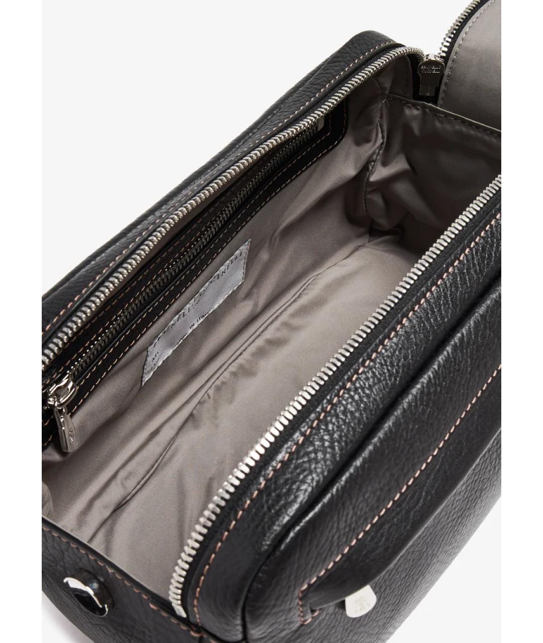 BRUNELLO CUCINELLI Черная кожаная барсетка, фото 4