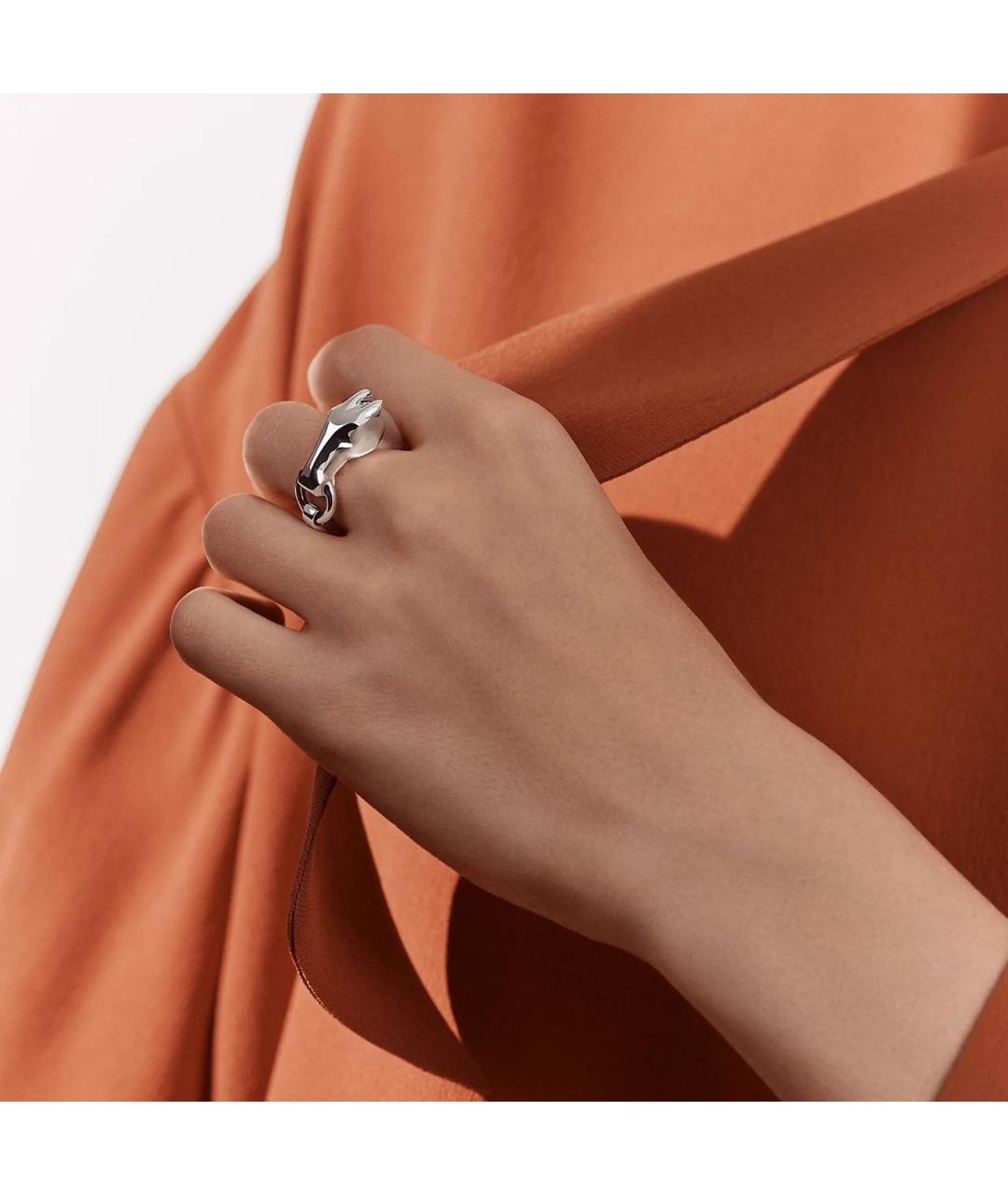 HERMES Серебряное серебряное кольцо, фото 8