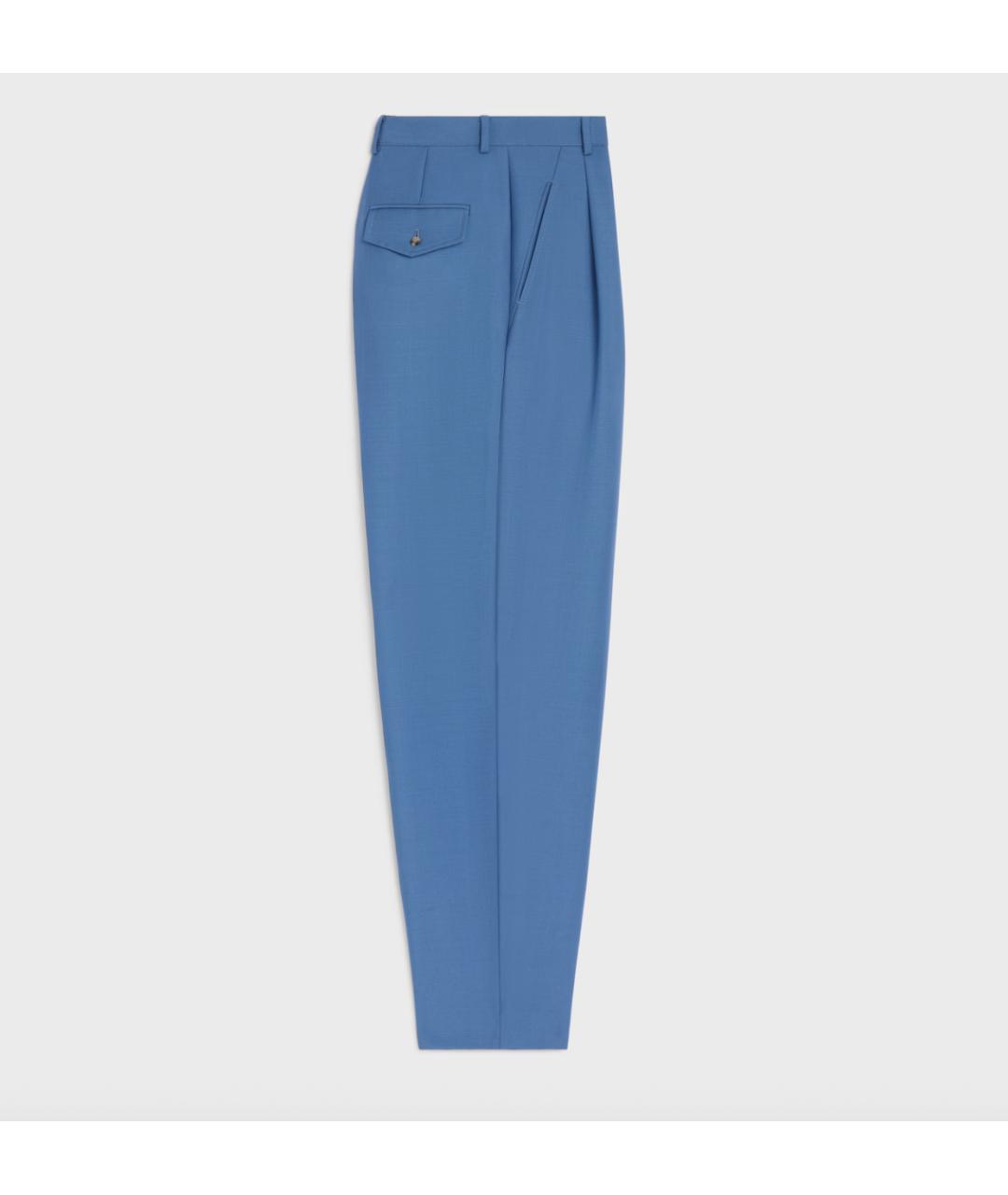 CELINE Синие прямые брюки, фото 2