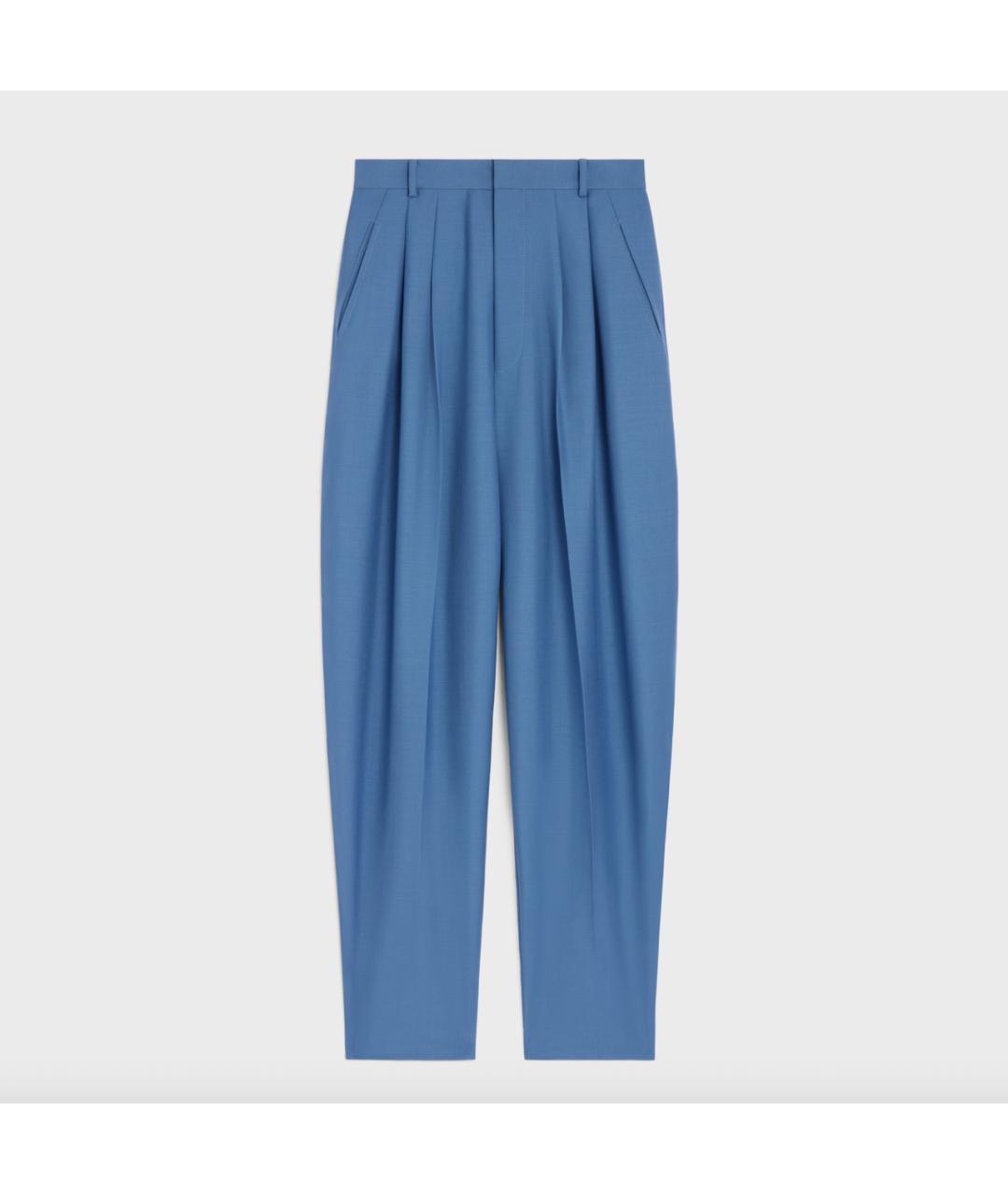 CELINE Синие прямые брюки, фото 4