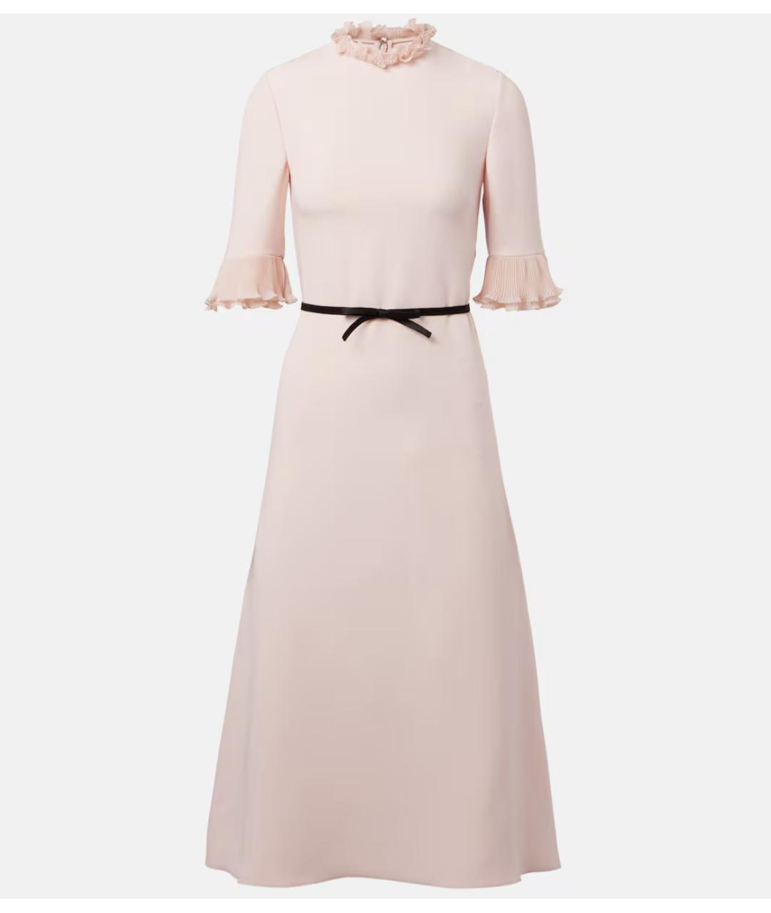 VALENTINO Розовое шелковое повседневное платье, фото 6