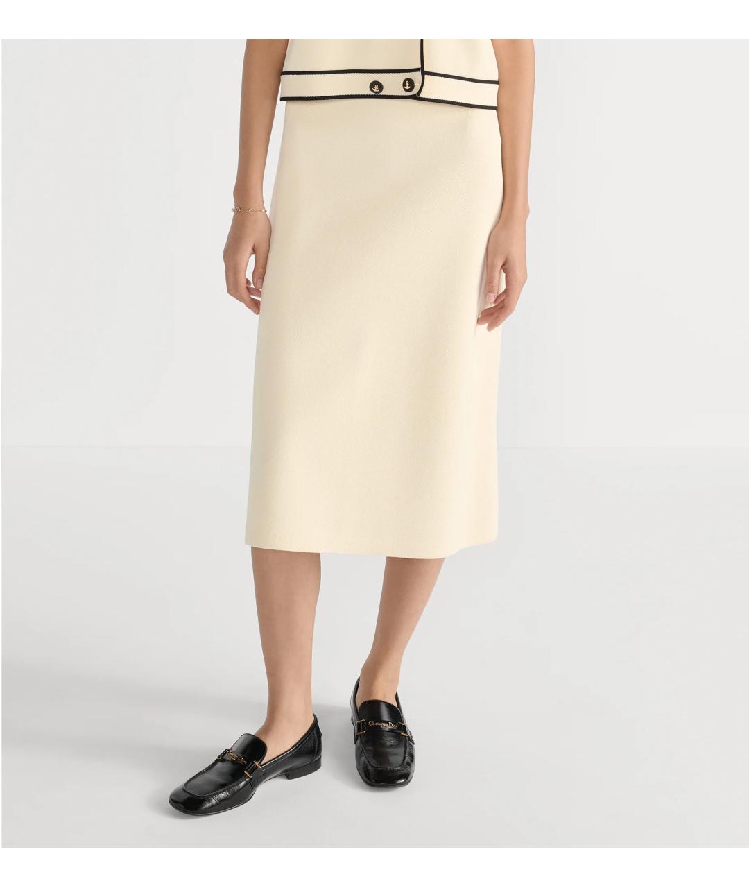 CHRISTIAN DIOR Бежевая юбка миди, фото 4