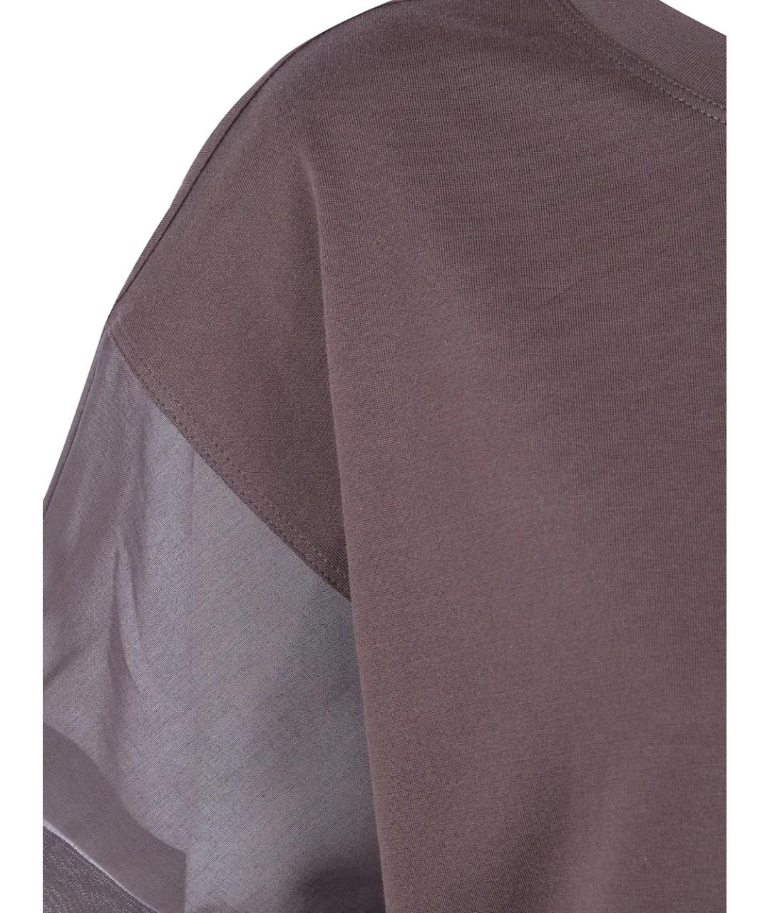 BRUNELLO CUCINELLI Коричневая футболка, фото 3