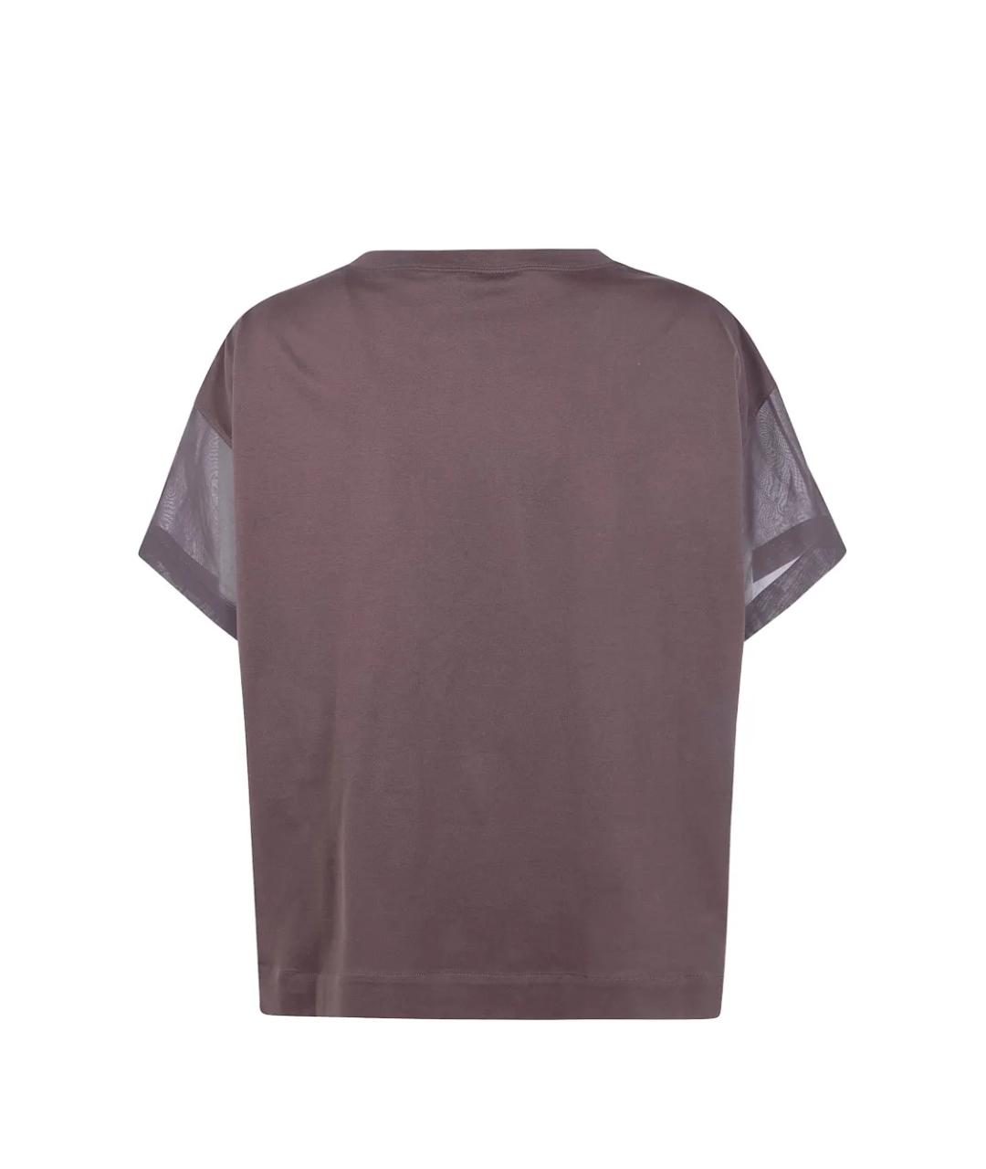 BRUNELLO CUCINELLI Коричневая футболка, фото 2