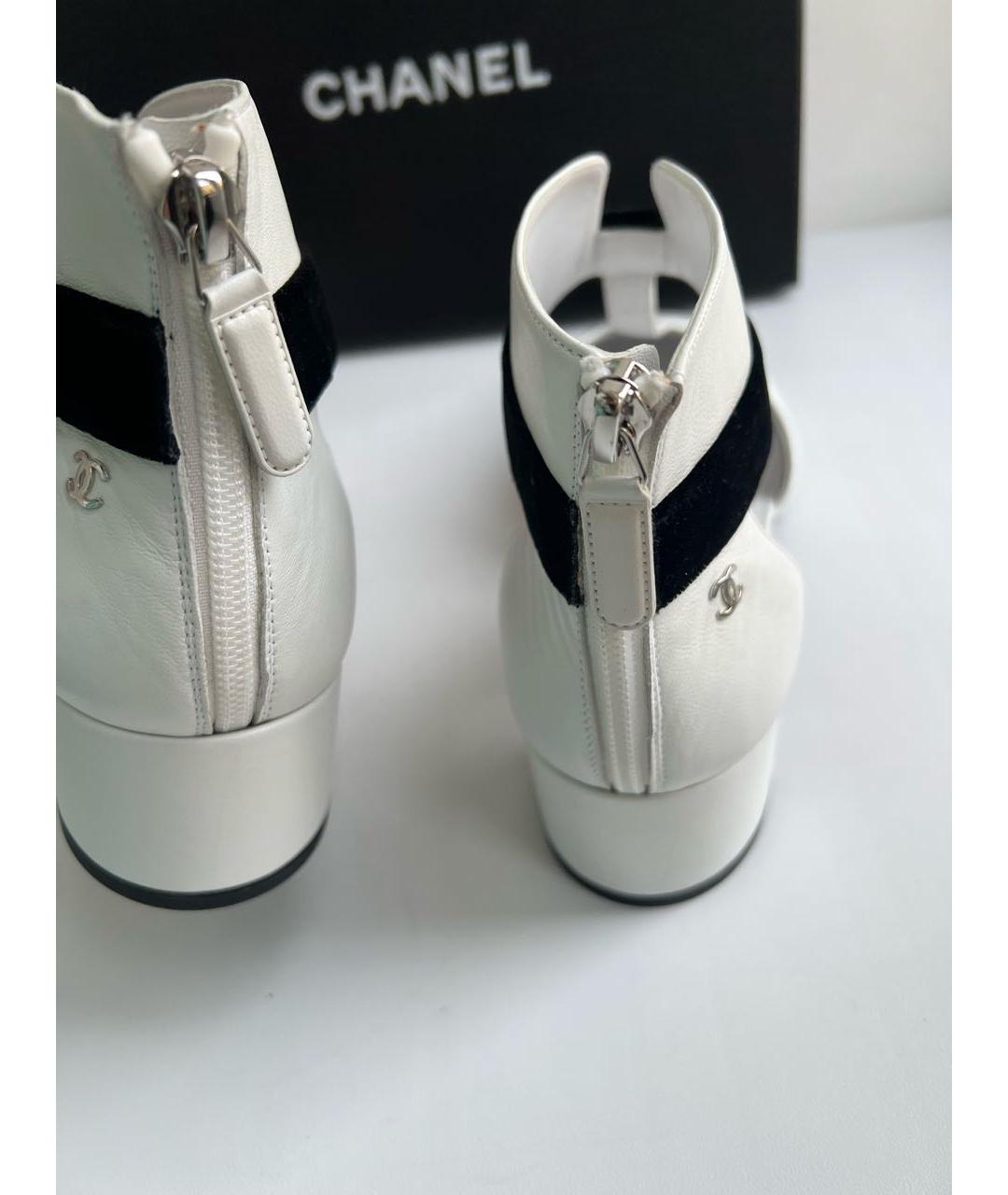 CHANEL Белые кожаные туфли, фото 4