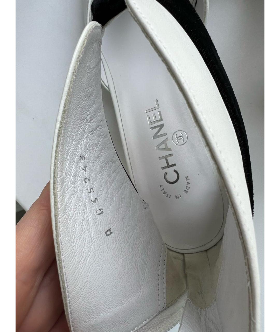 CHANEL Белые кожаные туфли, фото 6