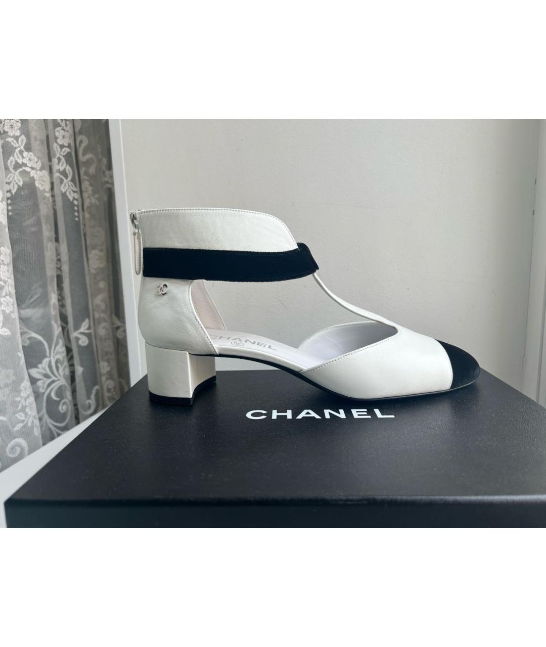 CHANEL Белые кожаные туфли, фото 7