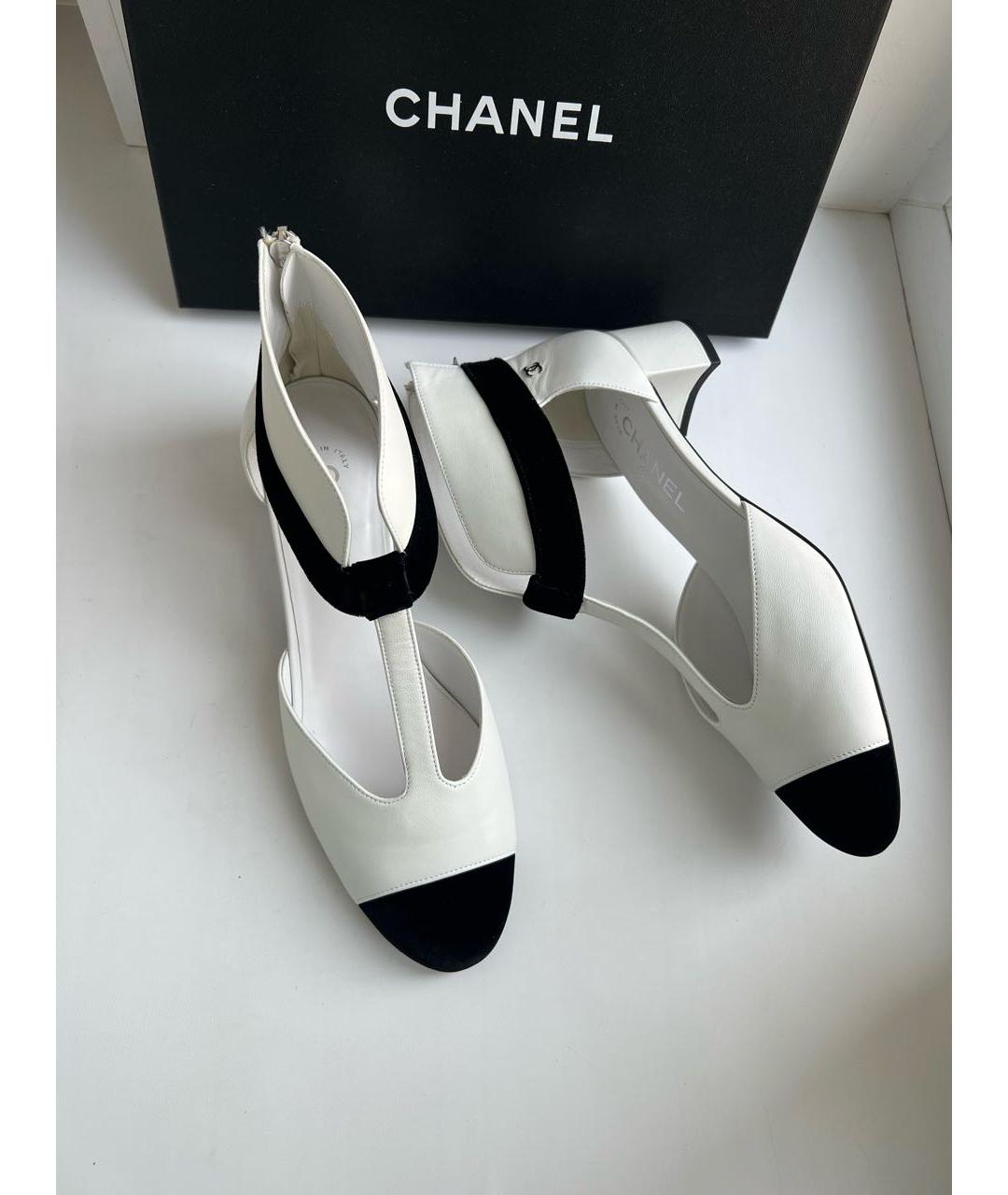 CHANEL Белые кожаные туфли, фото 2