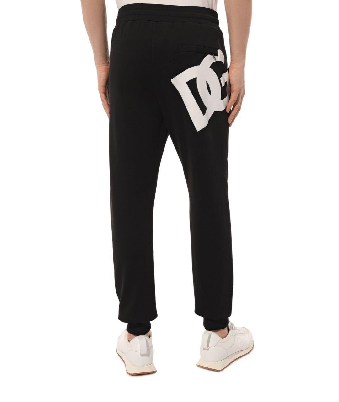 DOLCE&GABBANA Черные хлопковые повседневные брюки, фото 3