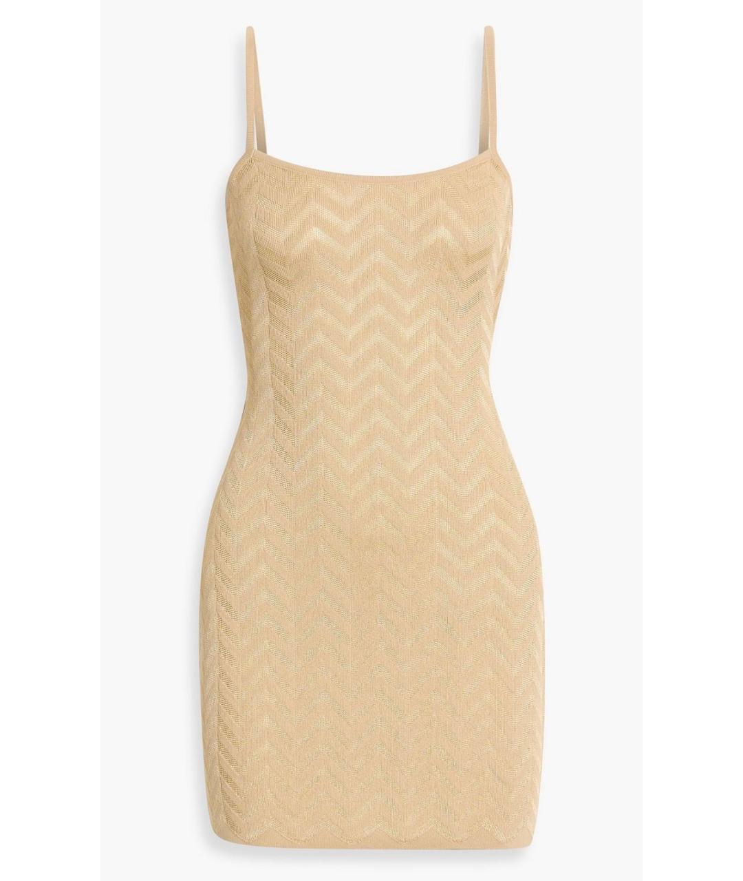 MISSONI Бежевое хлопко-эластановое коктейльное платье, фото 4