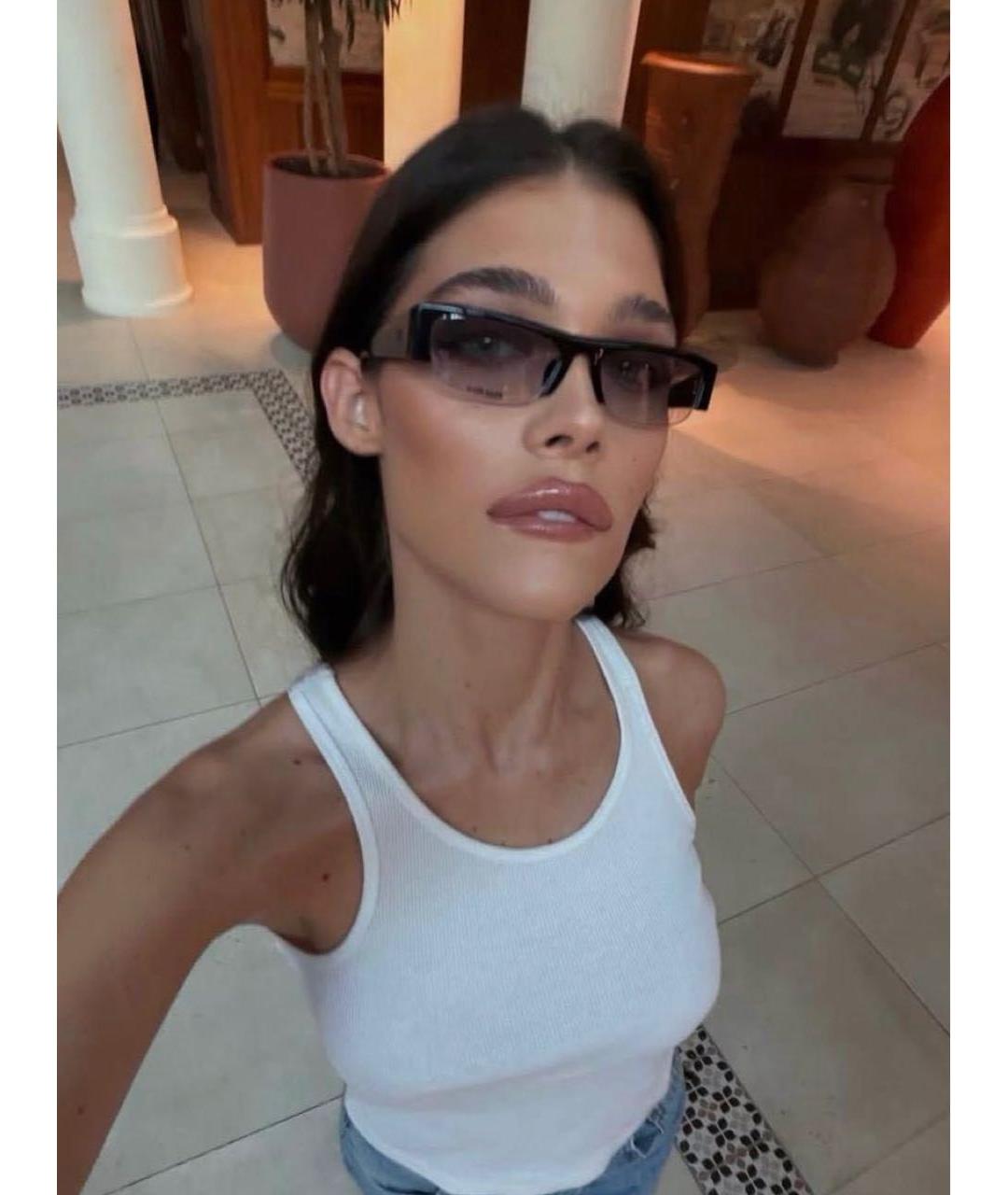 MIU MIU Черные пластиковые солнцезащитные очки, фото 4
