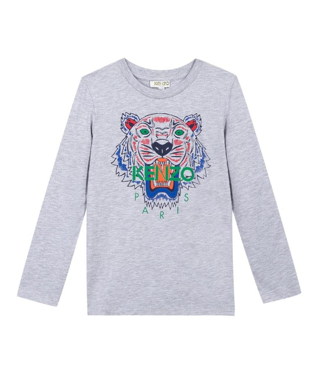 KENZO Серая полиэстеровая детская футболка, фото 3