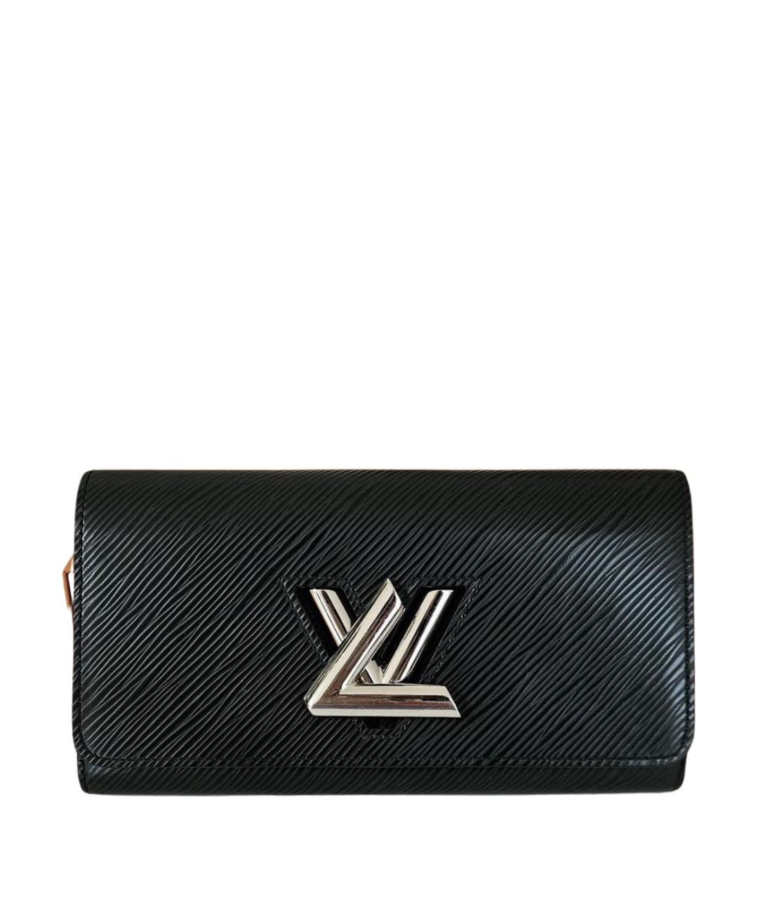 LOUIS VUITTON Черный кожаный кошелек, фото 1