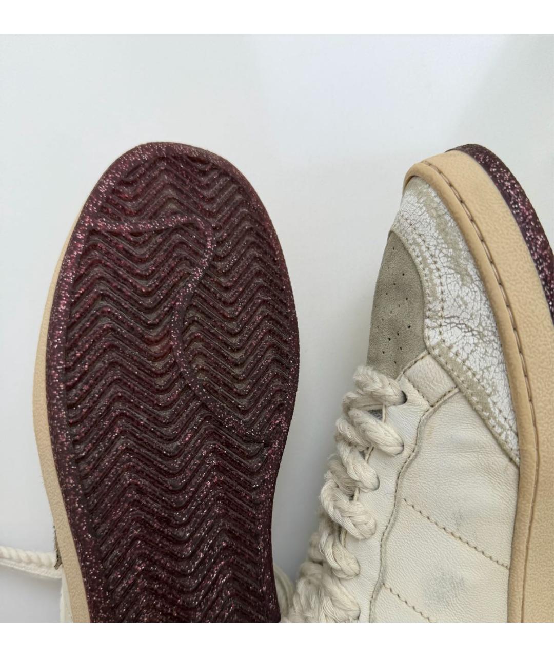 GOLDEN GOOSE DELUXE BRAND Бежевые кожаные кеды, фото 5
