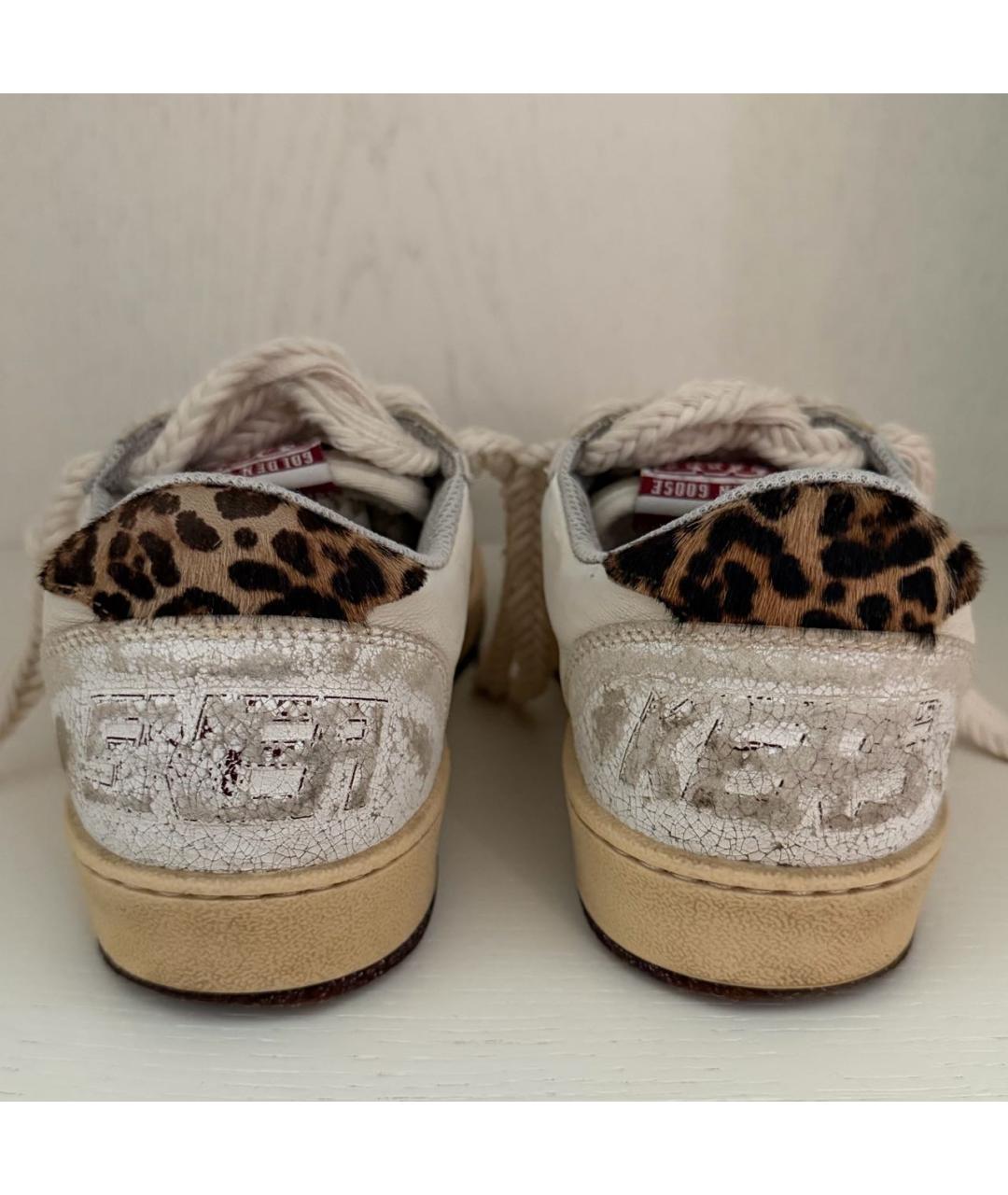 GOLDEN GOOSE DELUXE BRAND Бежевые кожаные кеды, фото 4
