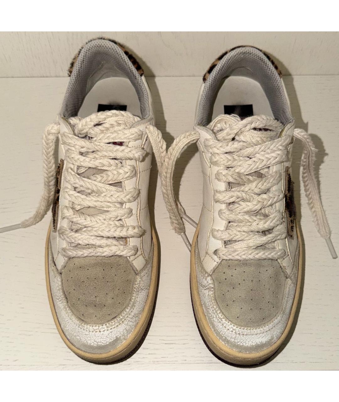 GOLDEN GOOSE DELUXE BRAND Бежевые кожаные кеды, фото 3