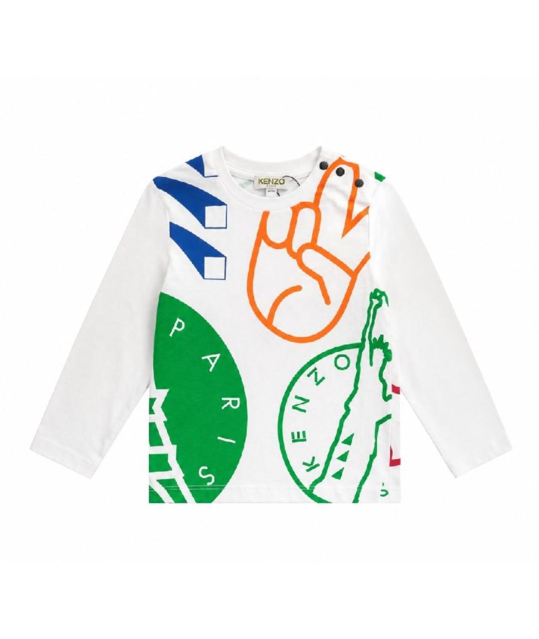 KENZO Белая хлопковая детская футболка, фото 2