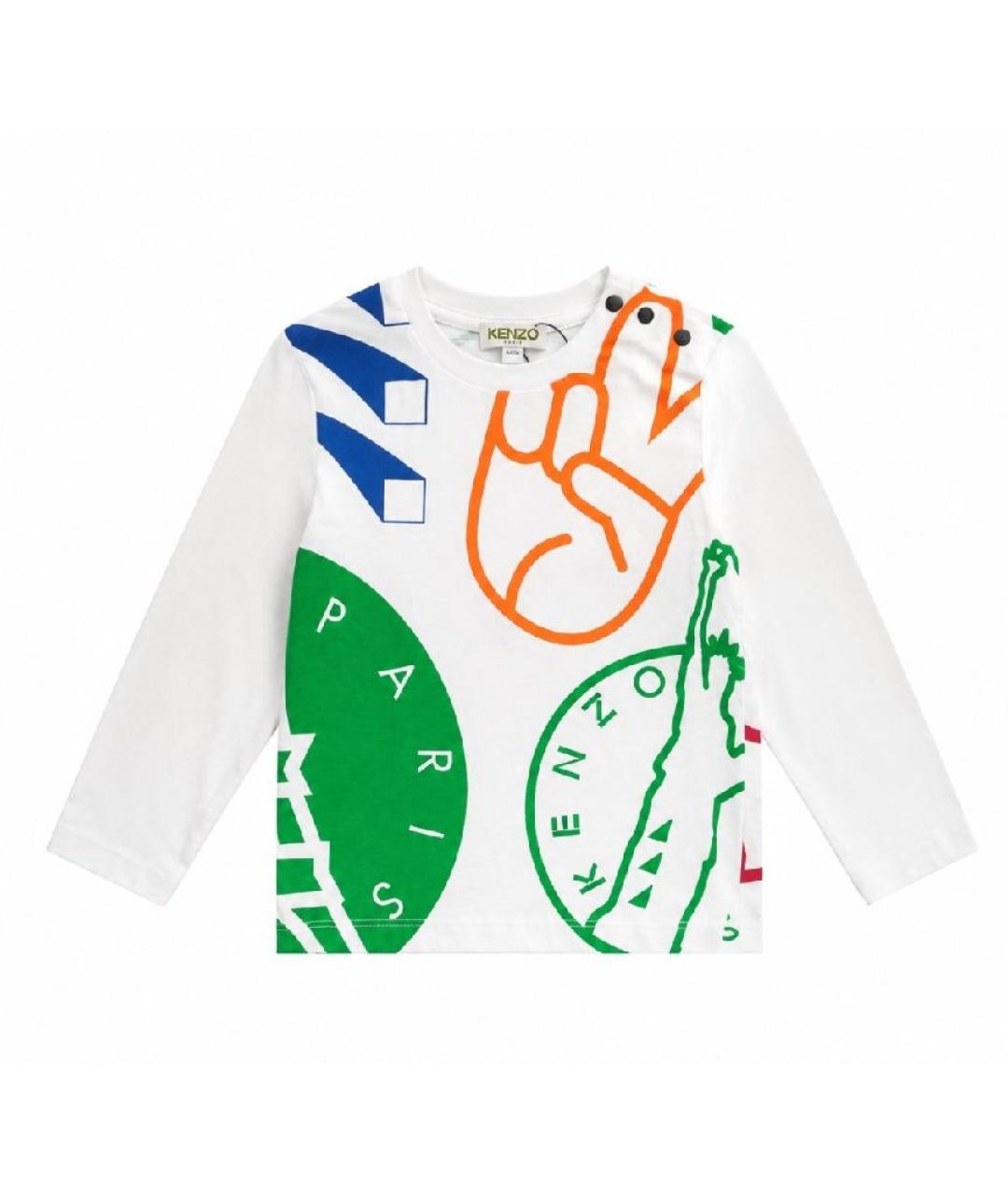 KENZO Белая хлопковая детская футболка, фото 3