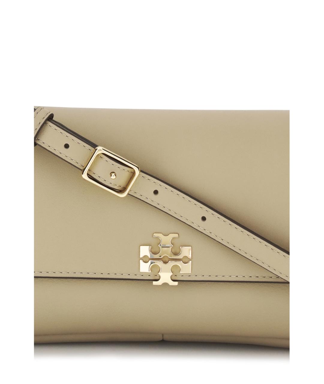 TORY BURCH Бежевая кожаная сумка через плечо, фото 4