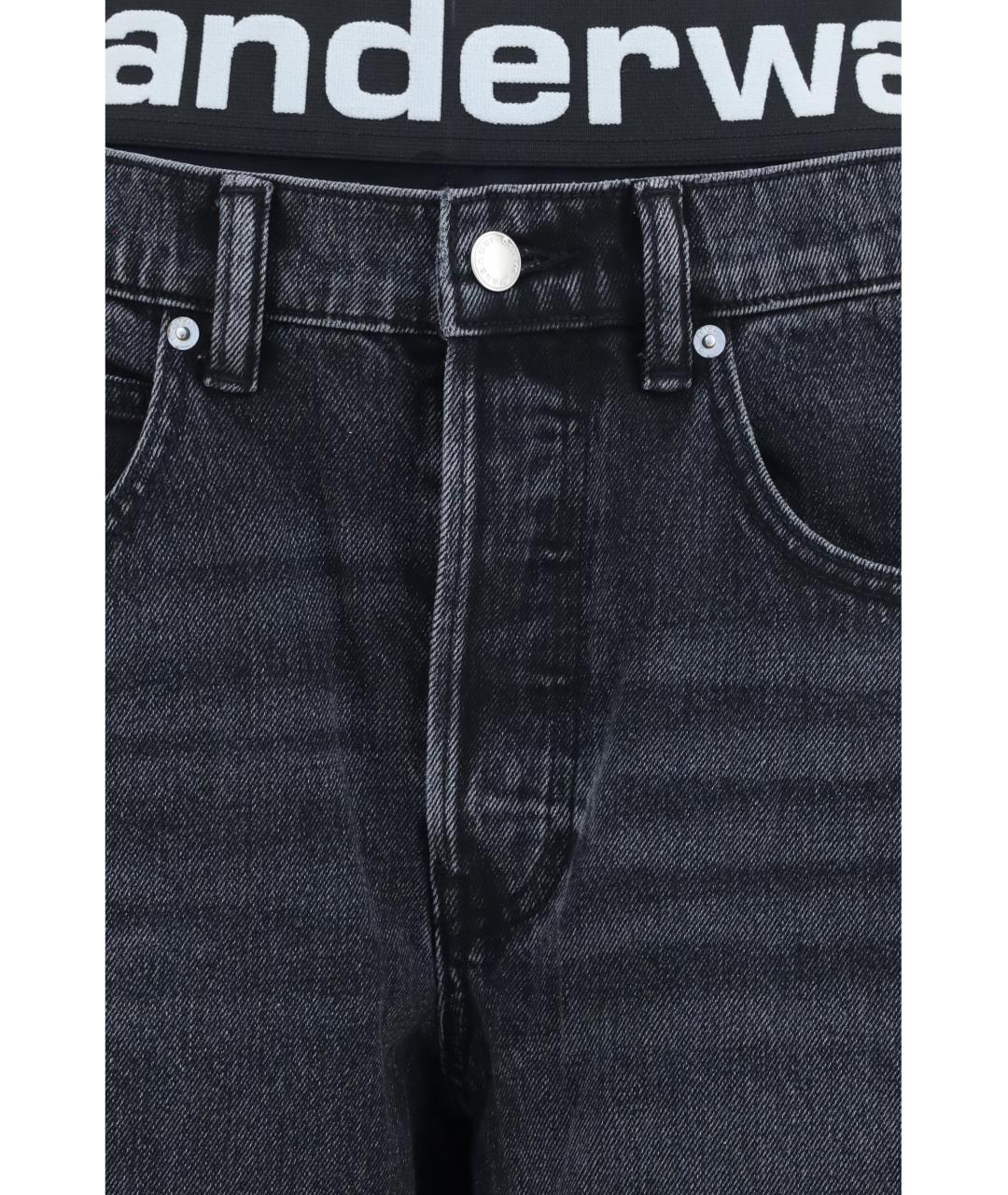 ALEXANDER WANG Серые хлопковые прямые джинсы, фото 3
