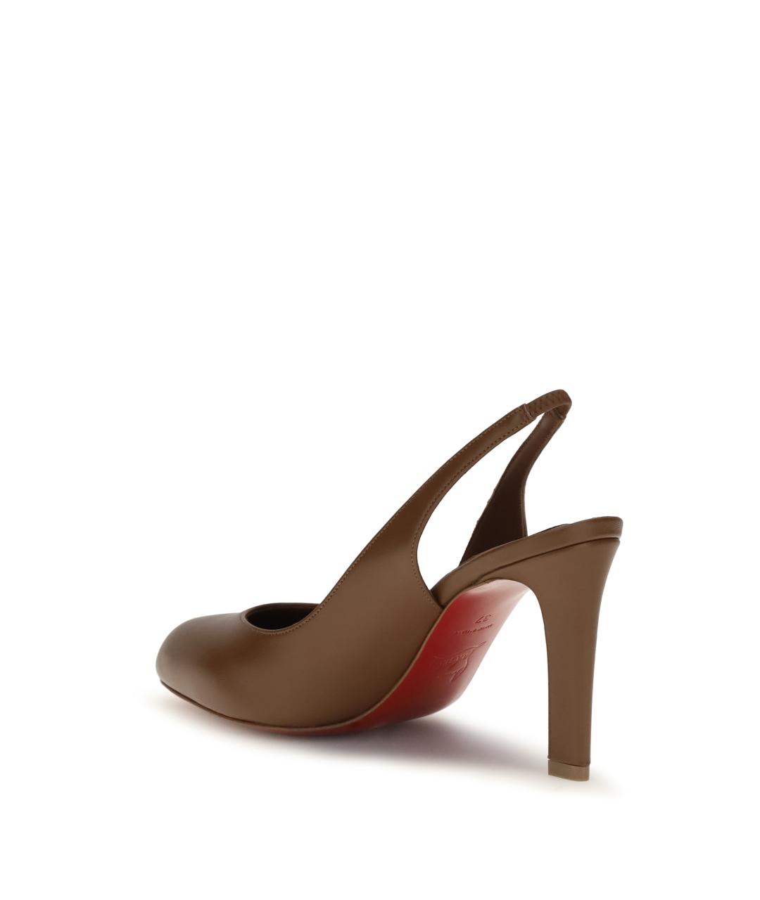CHRISTIAN LOUBOUTIN Коричневые кожаные туфли, фото 3