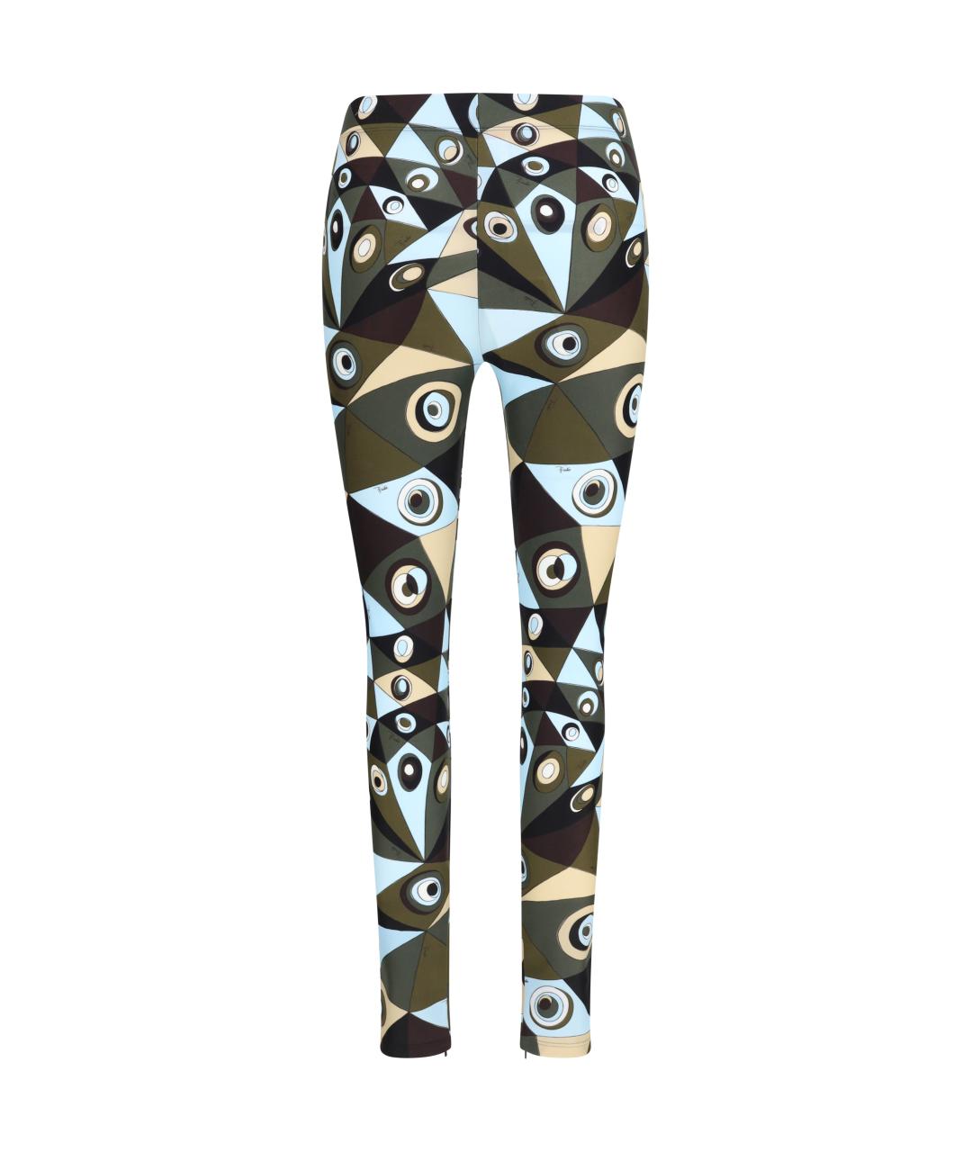 PUCCI Хаки синтетические леггинсы и велосипедки, фото 1