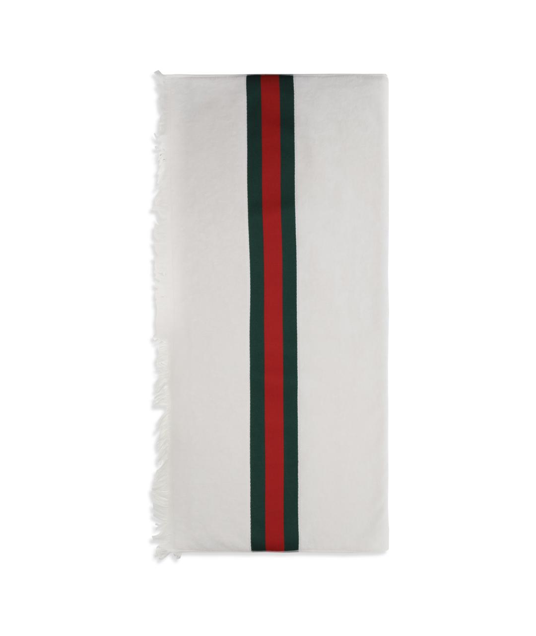 GUCCI Белый хлопковый шарф, фото 2