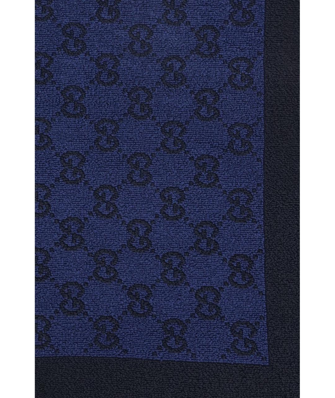 GUCCI Синий хлопковый шарф, фото 3