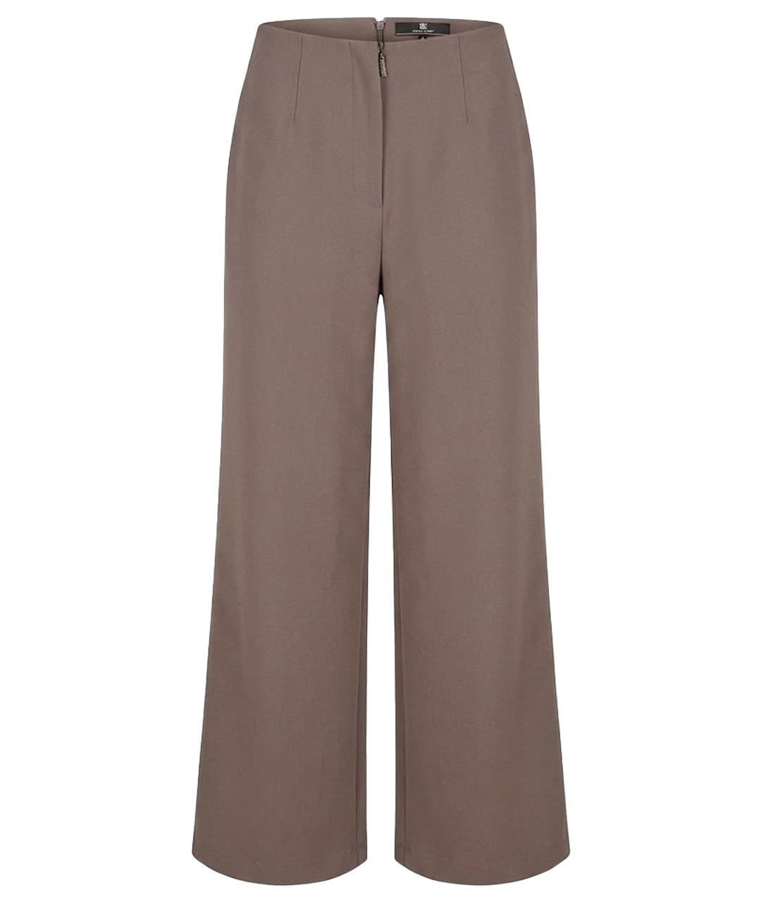 ELISABETTA FRANCHI Розовые полиэстеровые прямые брюки, фото 1
