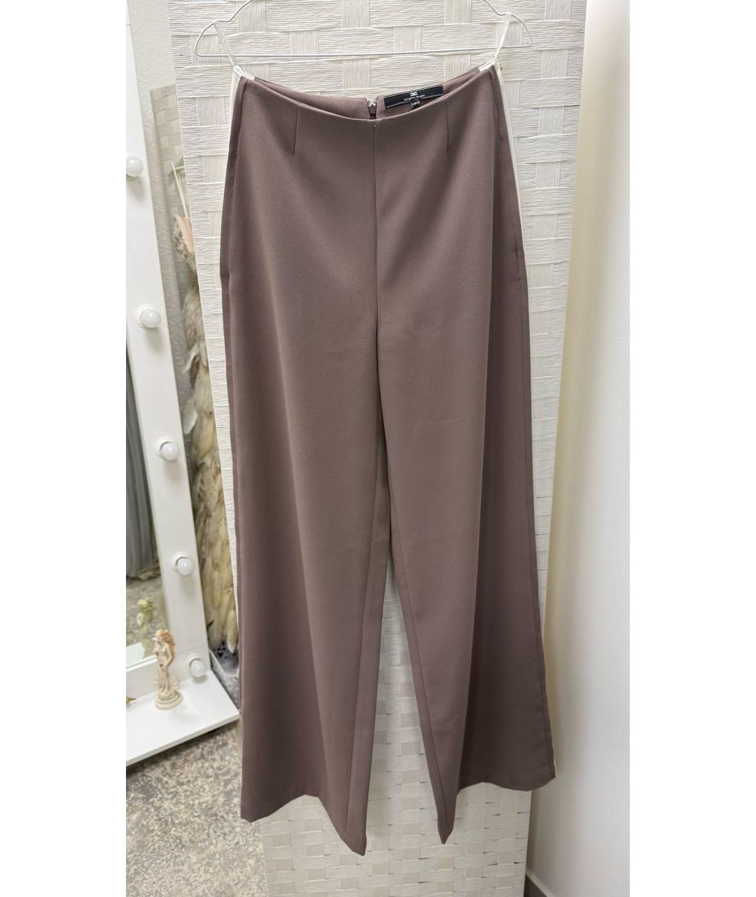 ELISABETTA FRANCHI Розовые полиэстеровые прямые брюки, фото 6