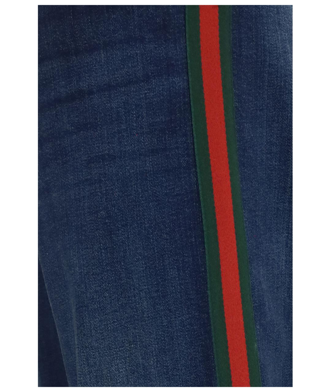 GUCCI Синие хлопковые прямые джинсы, фото 3