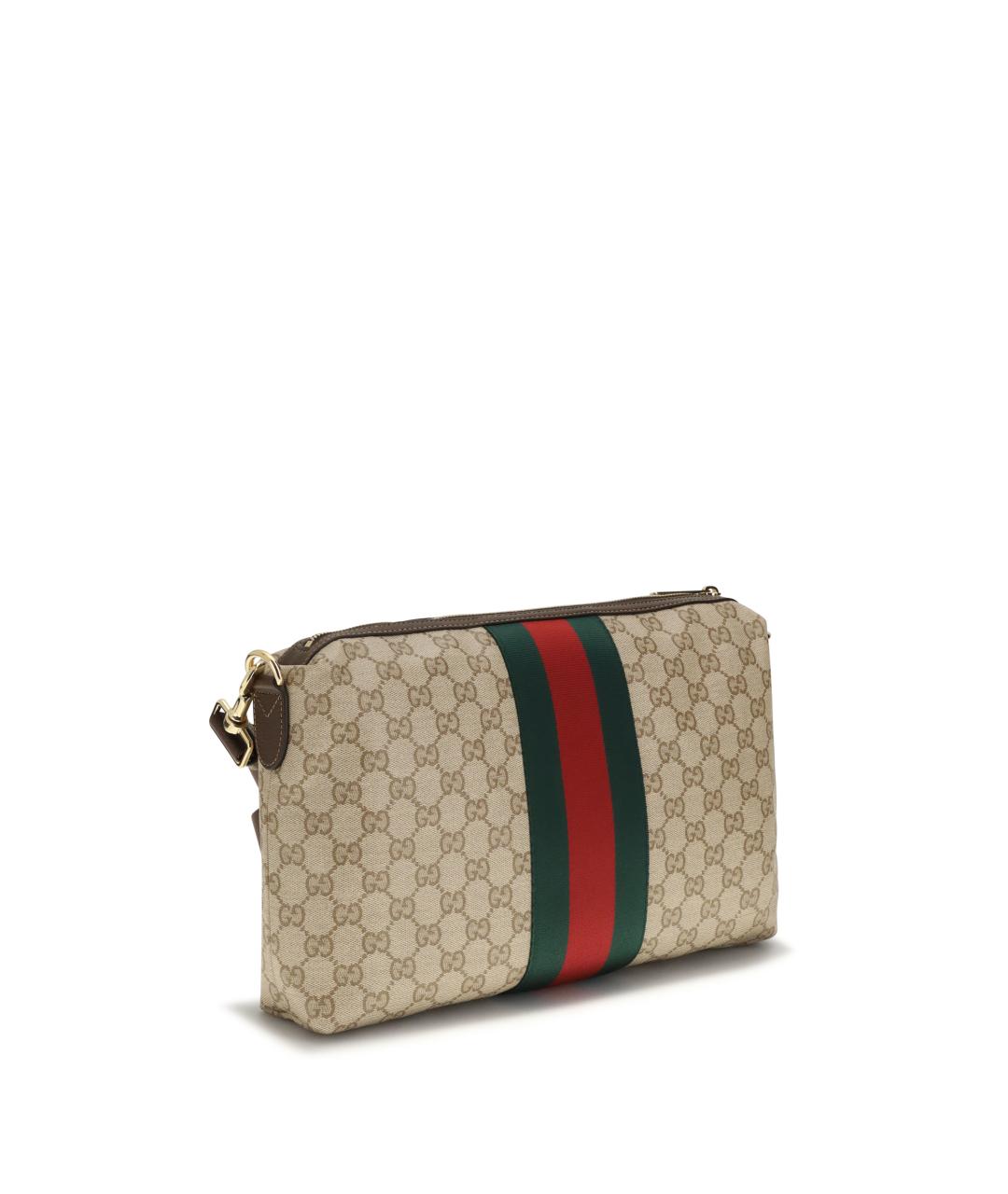 GUCCI Бежевая тканевая сумка на плечо, фото 3