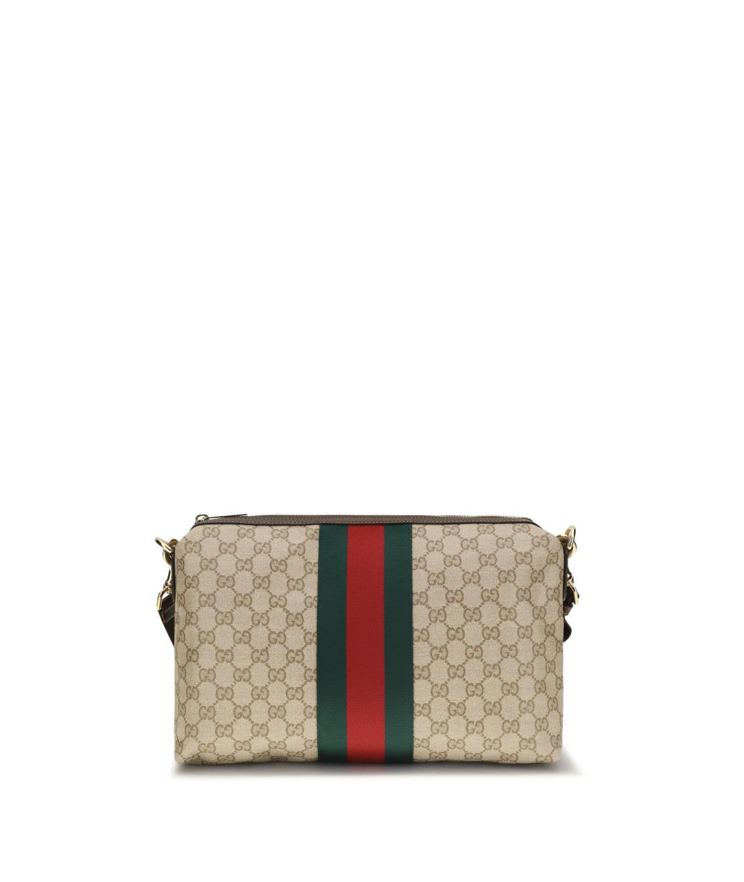 GUCCI Бежевая тканевая сумка на плечо, фото 1