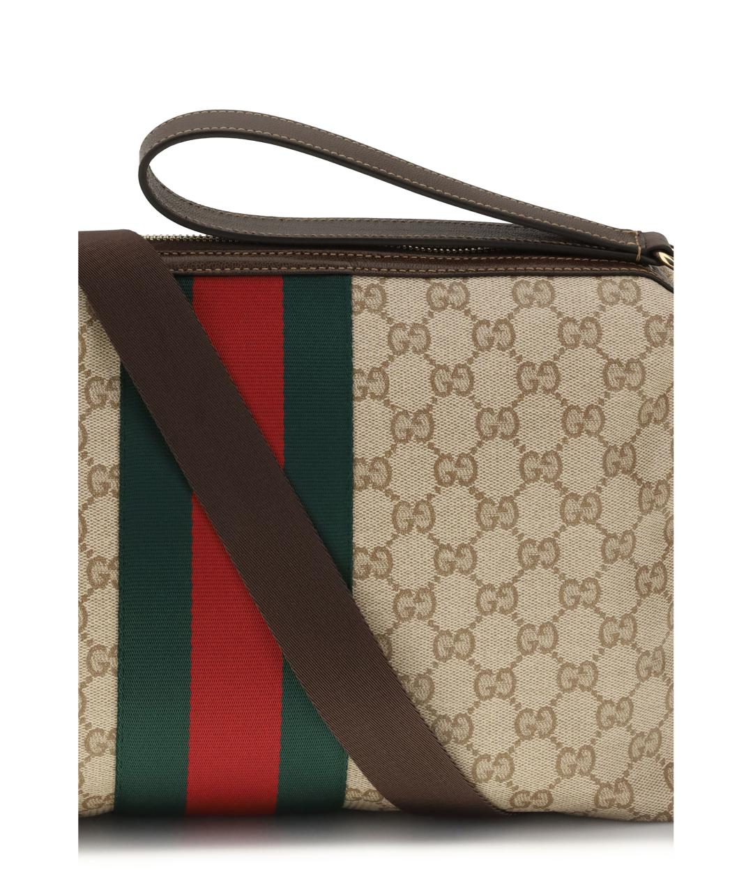 GUCCI Бежевая тканевая сумка на плечо, фото 4