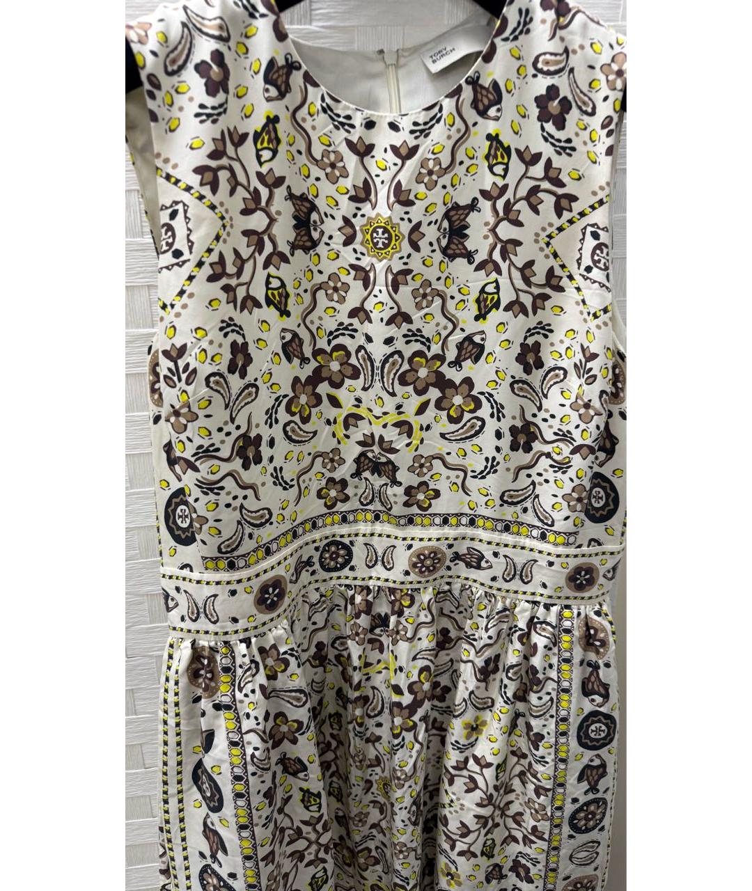 TORY BURCH Бежевое шелковое повседневное платье, фото 4