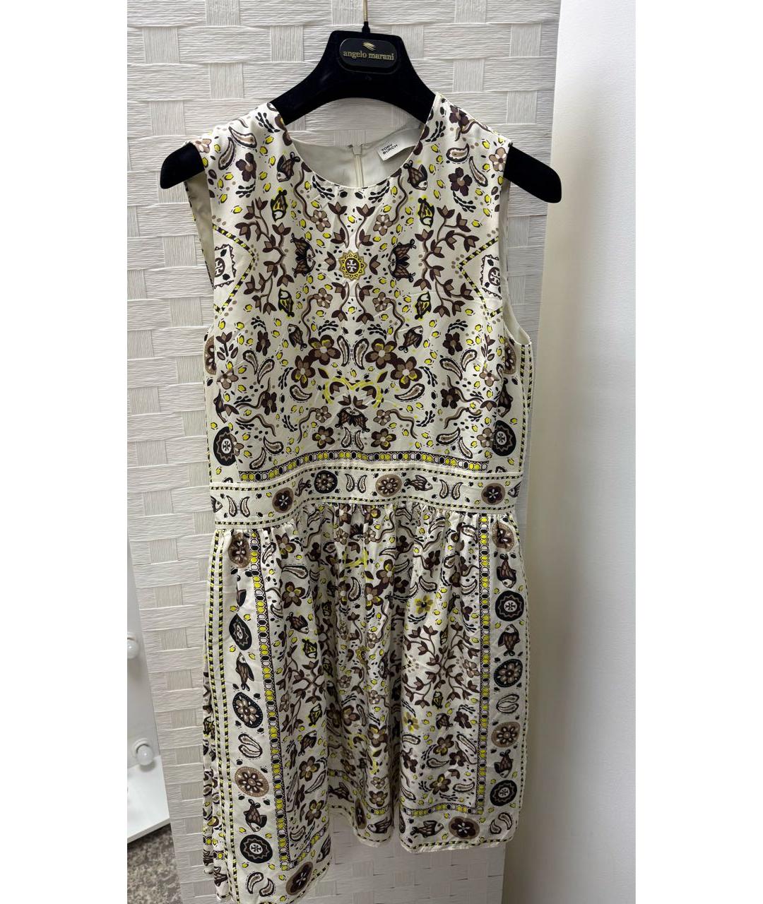 TORY BURCH Бежевое шелковое повседневное платье, фото 7
