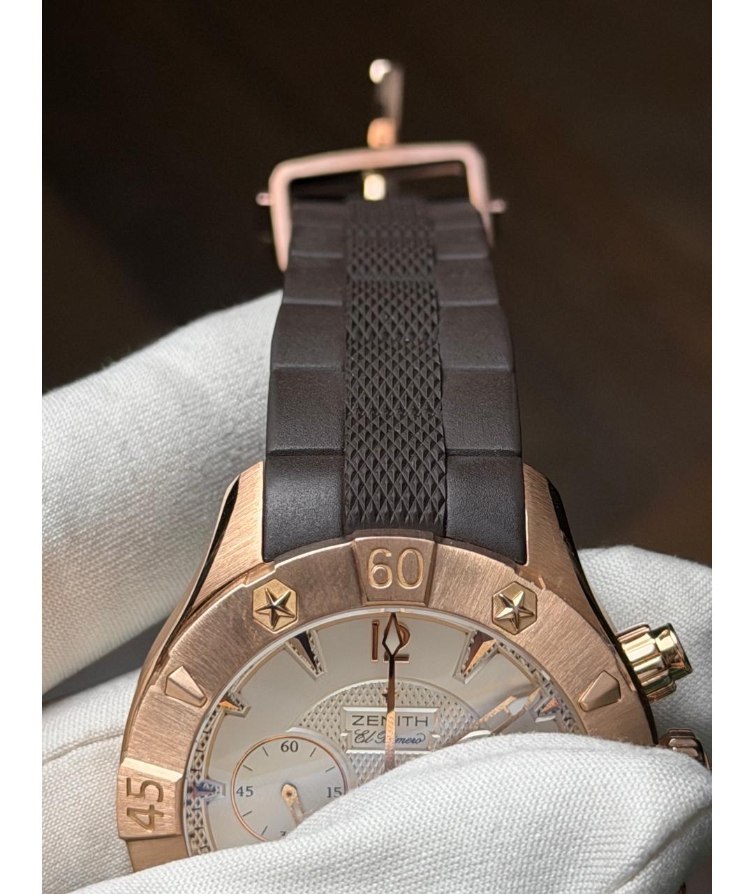 ZENITH Белые часы из розового золота, фото 7