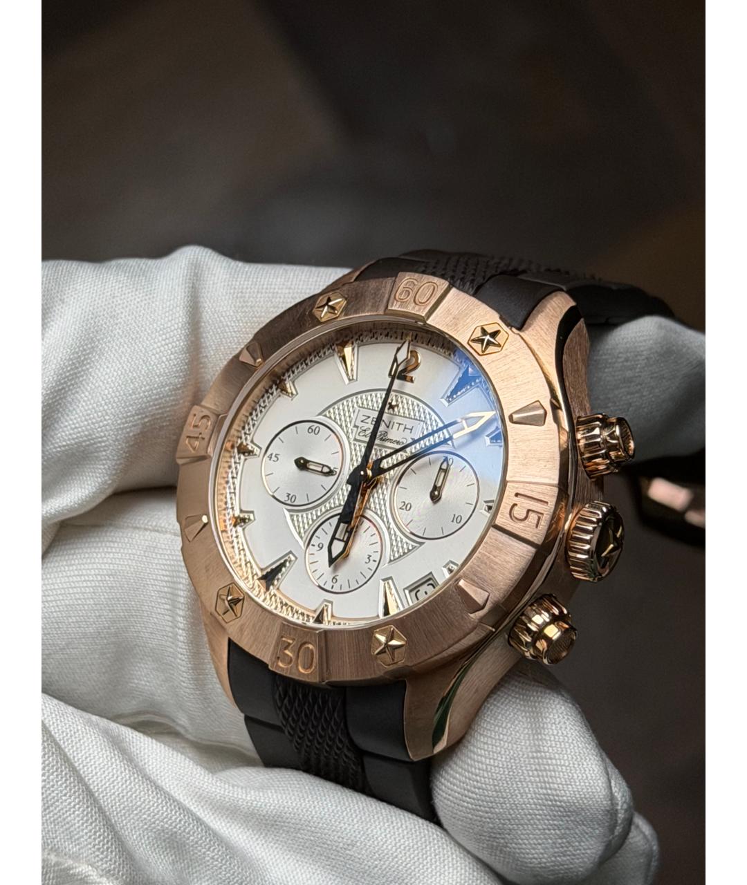 ZENITH Белые часы из розового золота, фото 3
